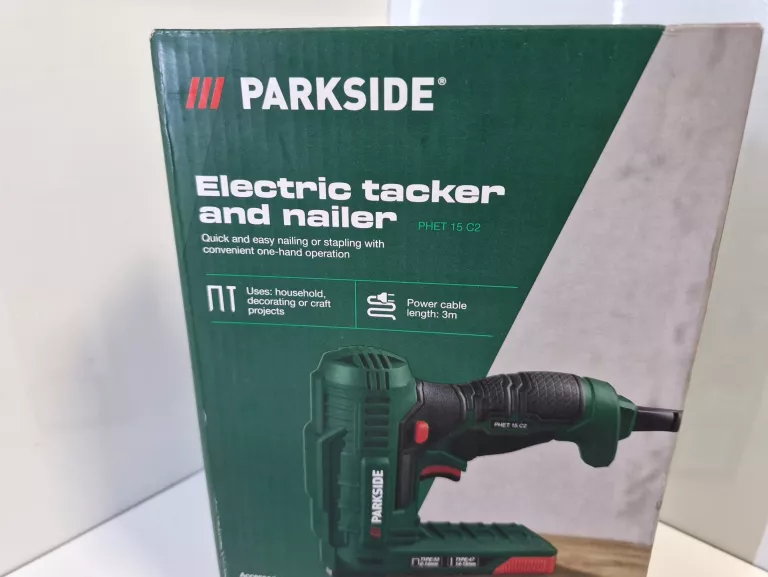 PARKSIDE PHET 15 C2 ZSZYWACZ ELEKTRYCZNY 70W 2W1 DO ZSZYWEK I GWOŹDZI