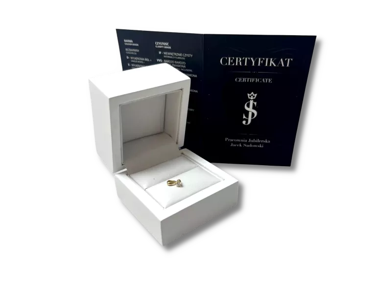 ZŁOTA ZAWIESZKA P:585 W:0,36G BRYLANT 1SZT 0,09CT CERTYFIKAT