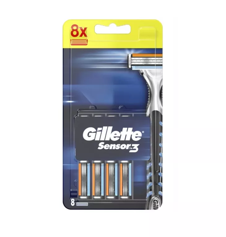 GILLETTE SENSOR3 OSTRZA WYMIENNE DO MASZYNKI DO GOLENIA, 8 SZTUKI