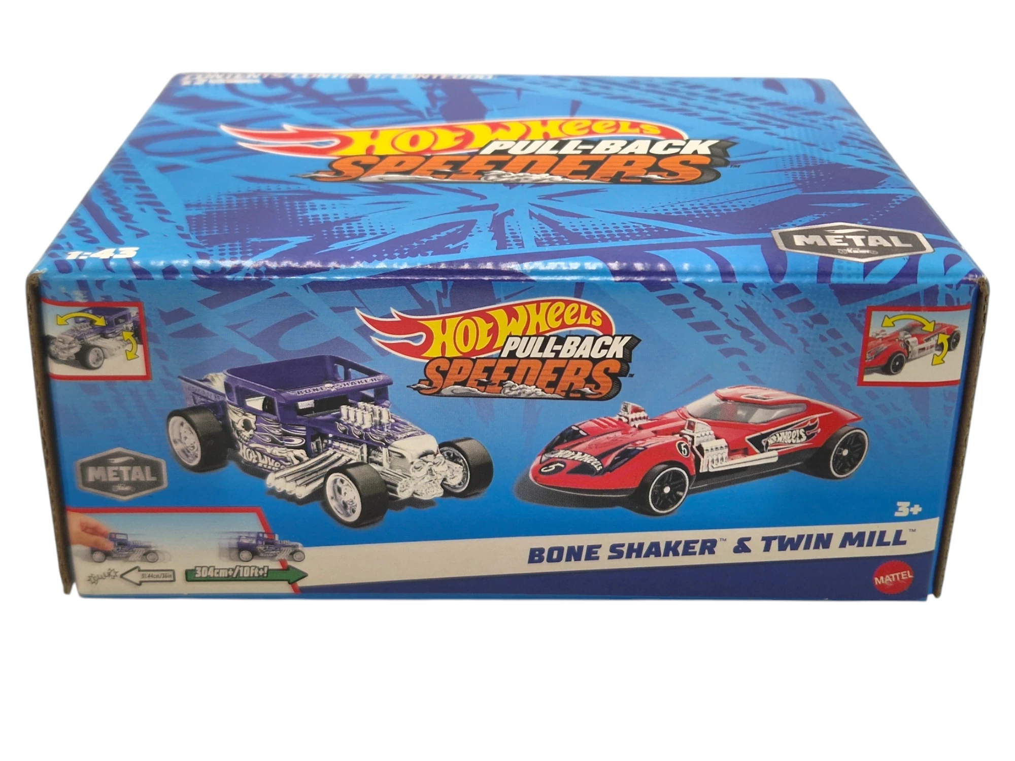 HOT WHEELS PULL-BACK SPEEDERS 2PAK BONE SHAKER & TWIN MILL | Samochody ...