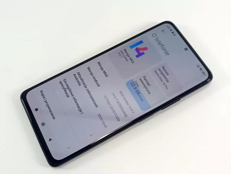 SMARTFON XIAOMI REDMI NOTE 10 PRO 6 GB / 64 GB 4G (LTE) SZARY