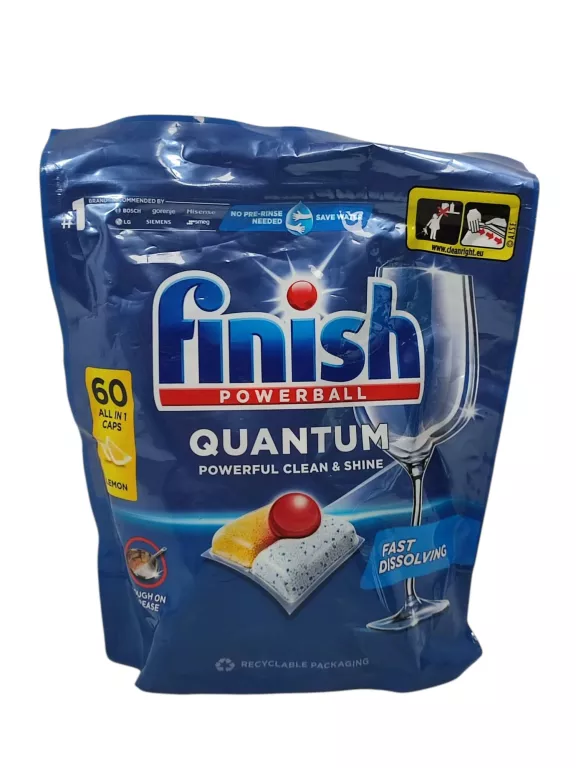 FINISH QUANTUM ALL IN ONE KAPSUŁKI DO ZMYWARKI LEMON CYTRYNOWE 60 SZTUK