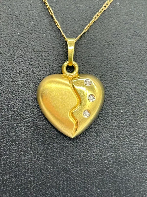 ZŁOTA ZAWIESZKA SERCE Z CYRKONIAMI 333/ 2,46 G