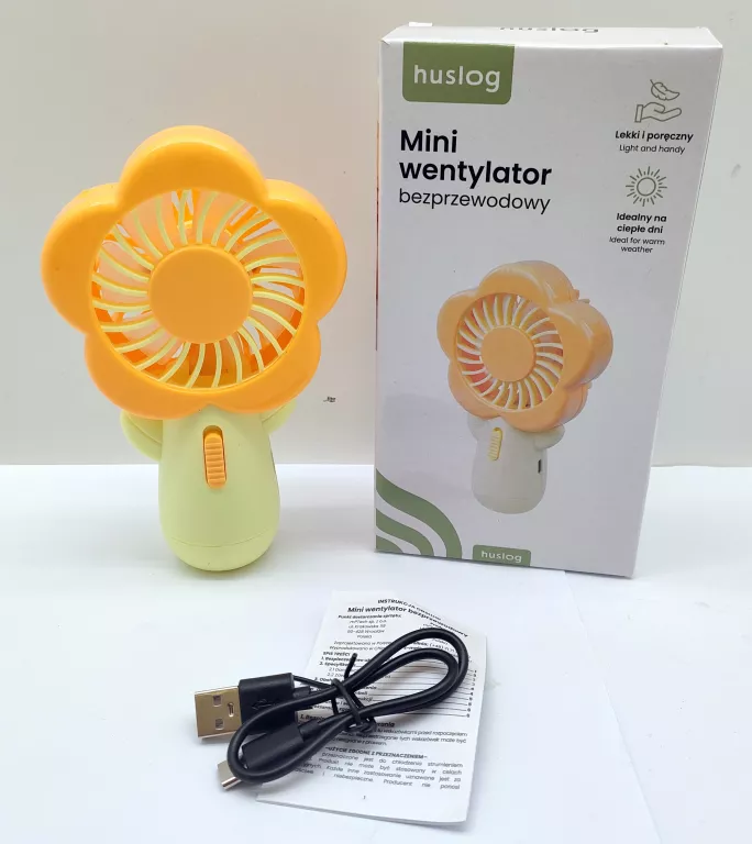 MINI WENTYLATOR BEZPRZEWODOWY HUSLOG KIWATEK POMARAŃCZOWY