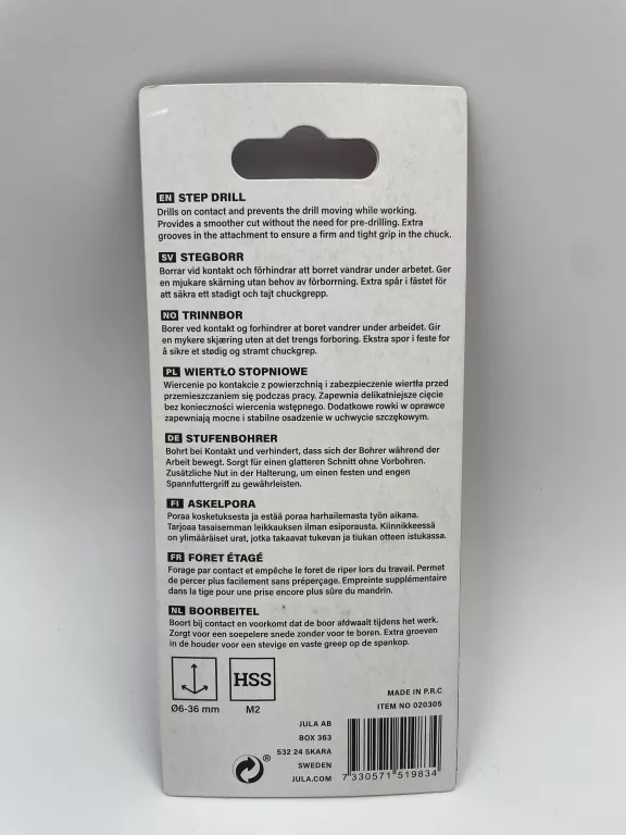 WIERTŁO STOPNIOWE STOŻKOWE O6-36MM DO BLACHY MEEC TOOLS