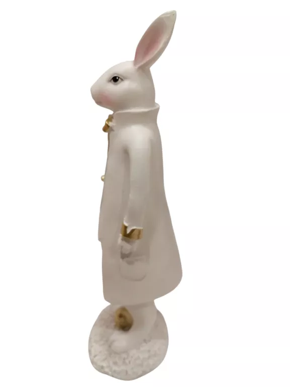 ZAJĄCZEK WIELKANOCNA OZDOBA Z KWIATEM NA PODEŚCIE 27CM