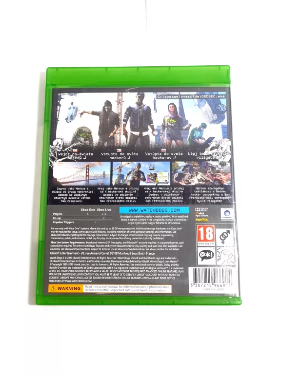 GRA XBOX ONE WATCH DOGS 2