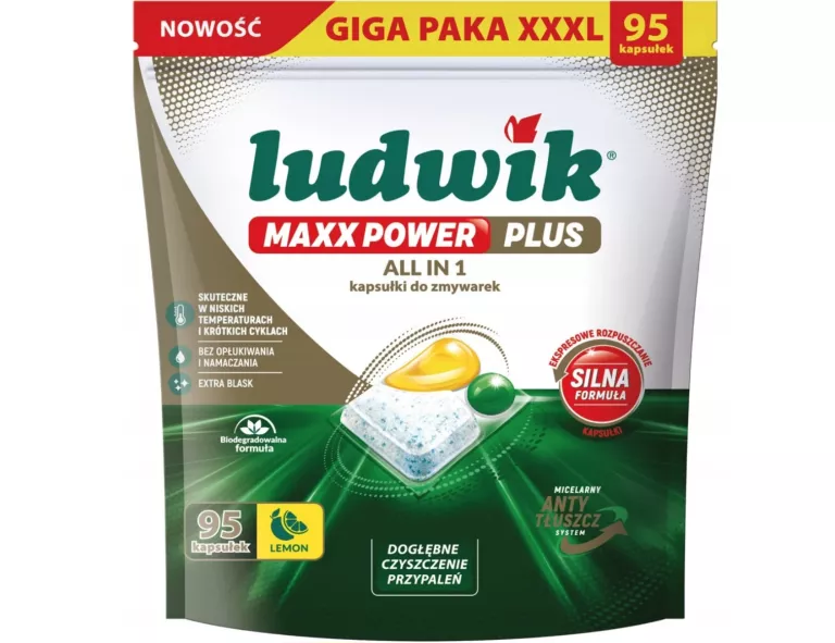 KAPSUŁKI DO ZMYWAREK LUDWIK MAXX POWER PLUS 95SZT.