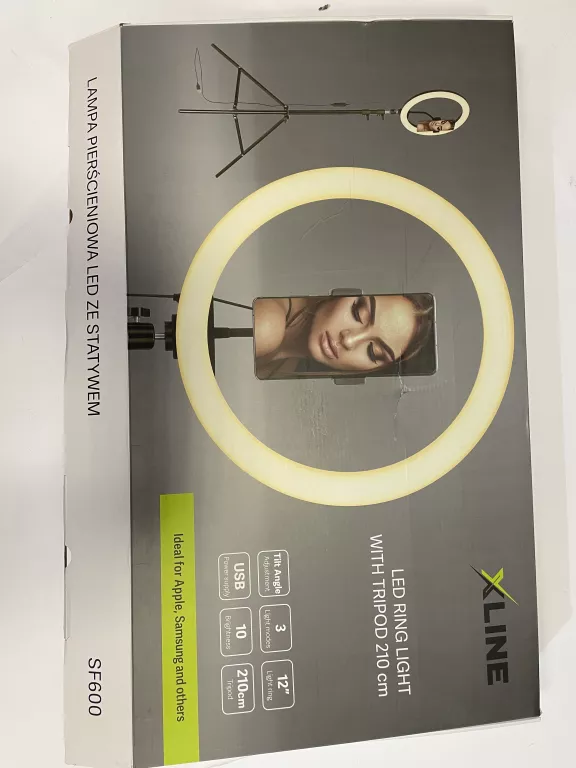 LAMPA PIERŚCIENIOWA XLINE SF600 ZE STATYWEM 210CM