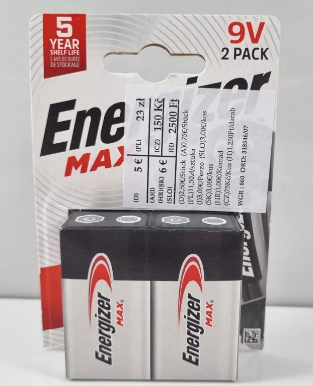 BATERIE ENERGIZER MAX 9V 2PACK