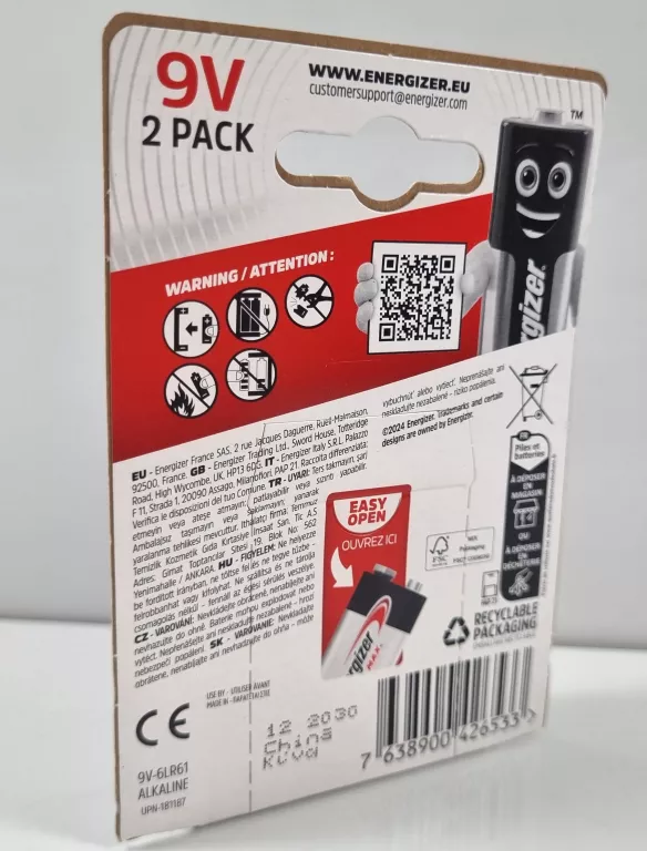 BATERIE ENERGIZER MAX 9V 2PACK