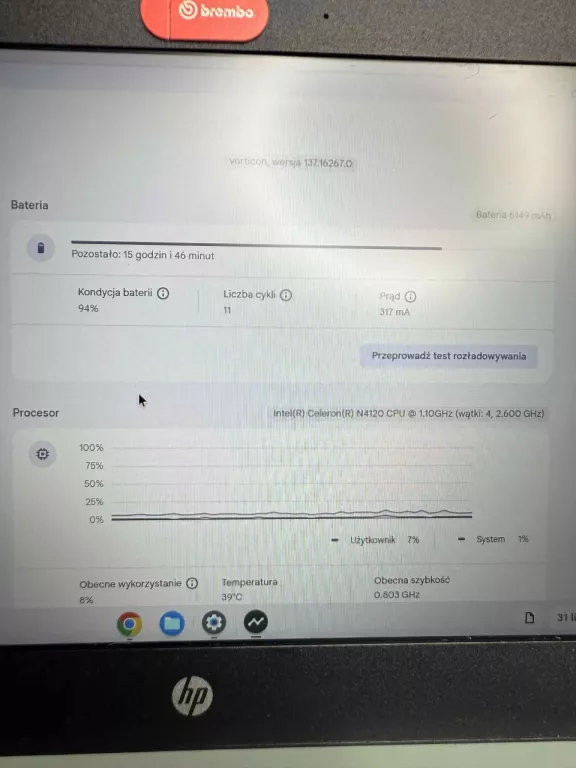 LAPTOP HP CHROMEBOOK 11A G8 INTEL CELERON 4/32GB