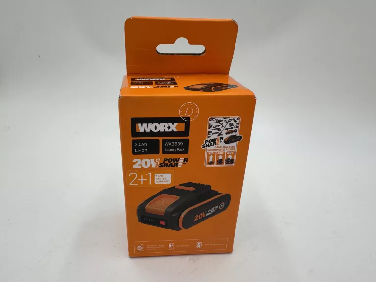 AKUMULATOR WORX POWERSHARE WA3639 20V 2.0AH WSKAŹNIK NAŁADOWANIA