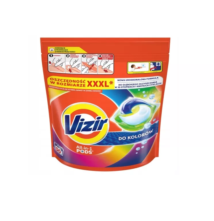 VIZIR ALPINE FRESH KAPSUŁKI DO PRANIA KOLOROWYCH TKANIN, 50 PRAŃ