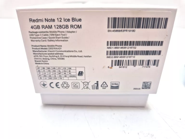 SMARTFON XIAOMI REDMI 12 4 MB / 128 GB 4G (LTE) NIEBIESKI