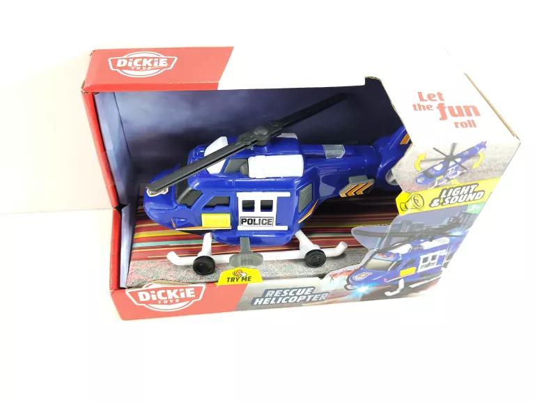DICKIE HELIKOPTER POLICYJNY ŚWIATŁO DŹWIĘK 18CM #STAN FABRYCZNY