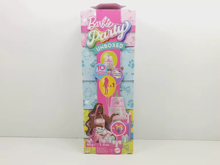 LALKA BARBIE PARTY UNBOXED W ZESTAWIE 10 NIESPODZIANEK #RÓŻNE