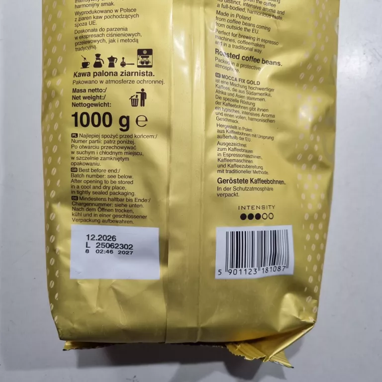 KAWA ZIARNISTA WOSEBA MOCCA FIX GOLD 1 KG