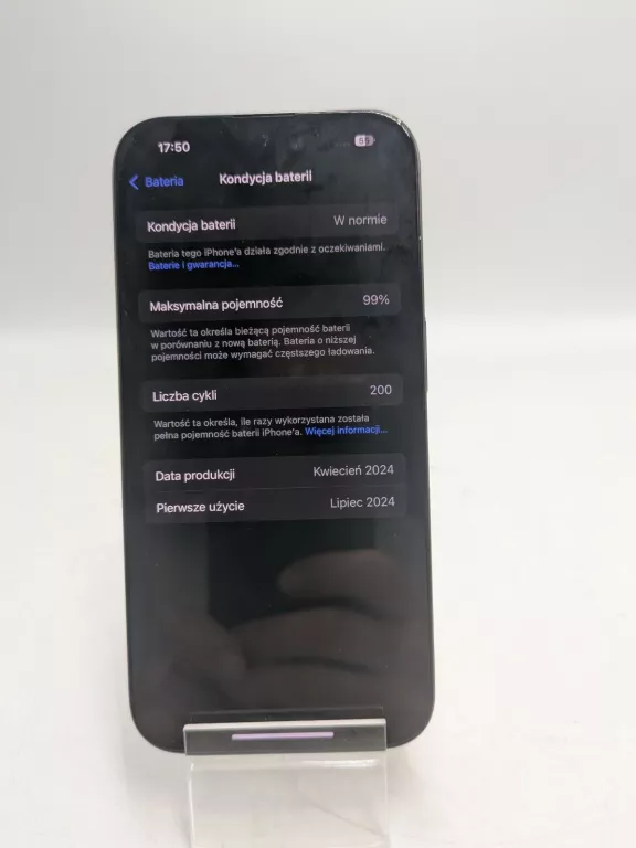 TELEFON APPLE IPHONE 15 PRO 128GB BAT 99 %