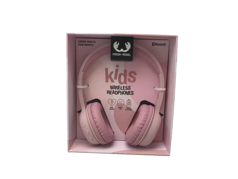 NAUSZNE SŁUCHAWKI BEZPRZEWODOWE FRESH N REBEL KIDS RÓŻOWE