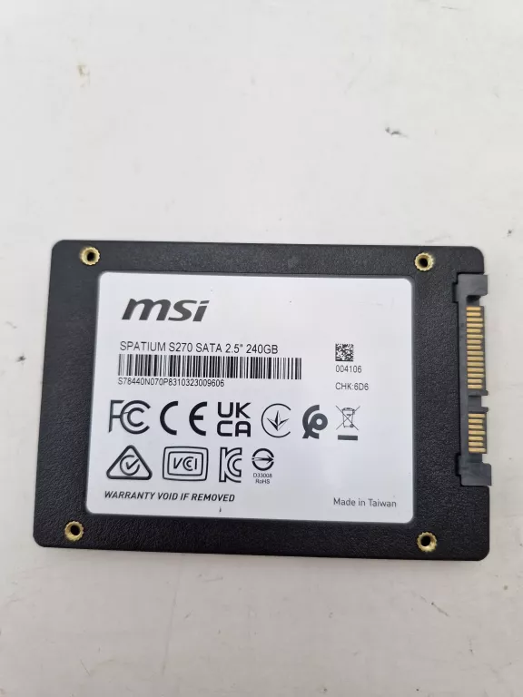 DYSK PRZENOŚNY SSD MSI SPATIUM S270 /OBUDOWA TRACER