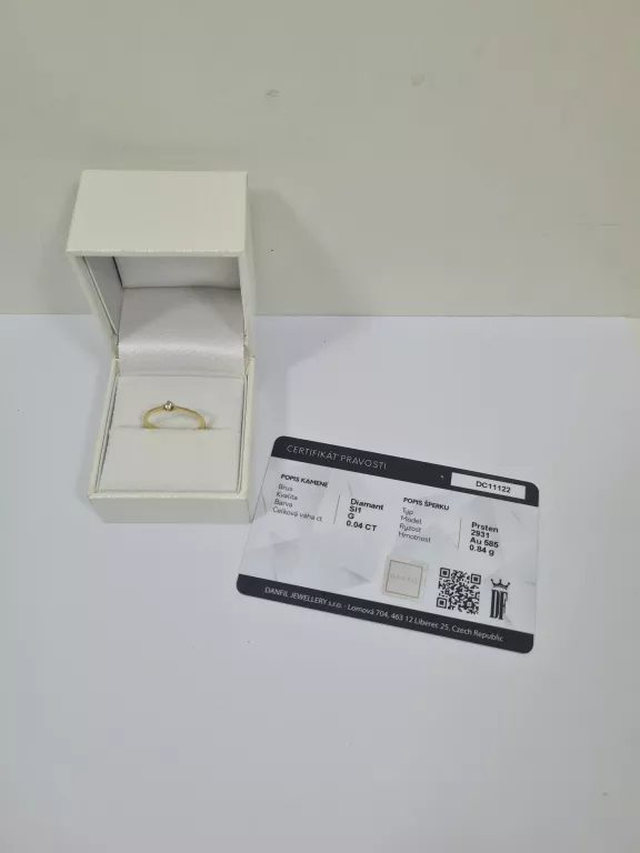 ZŁOTY PIERŚCIONEK Z DIAMENTEM 0,04CT 585 14K 0,84G R9