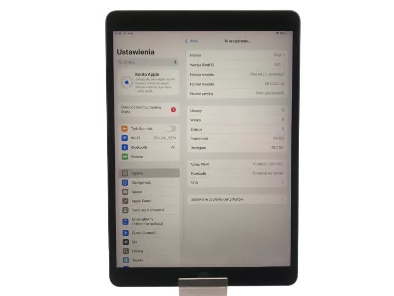 TABLET IPAD AIR 3 GEN 64GB