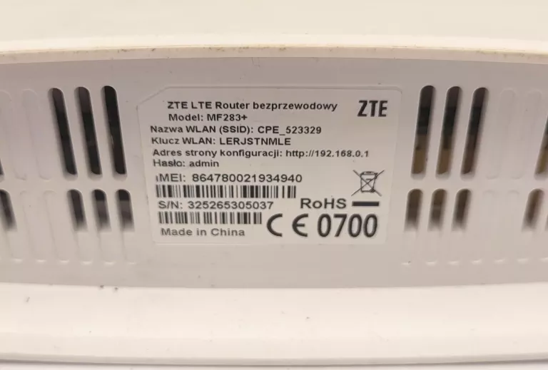 ROUTER NA KARTE SIM STACJONARNY LTE ZTE MF283+