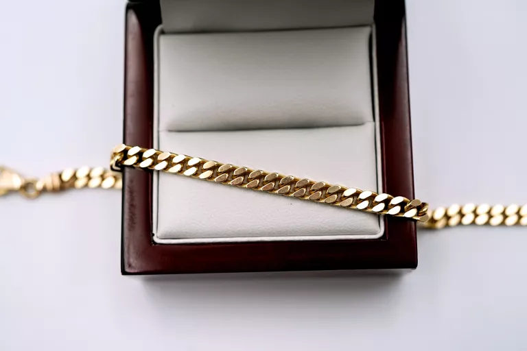 PIEKNA ZŁOTA BRANSOLETKA [333] 11,10G 19CM PANCERKA