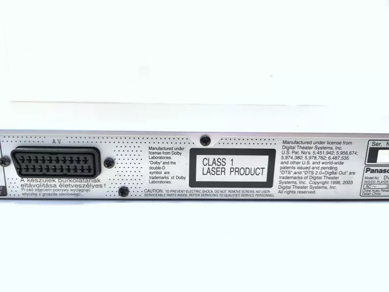 DVD PANASONIC DVD-S42 BEZ PILOTA