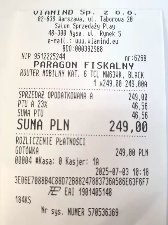 TCL LINKZONE MW63 - ROUTER MOBILNY