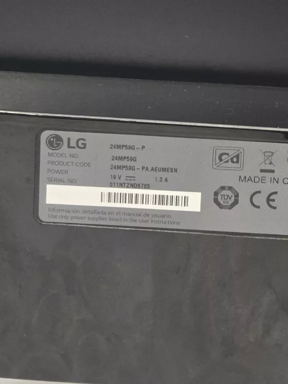 MONITOR LED LG 24MP59G 23,8 " 1920 X 1080 PX IPS / PLS + ZASILACZ