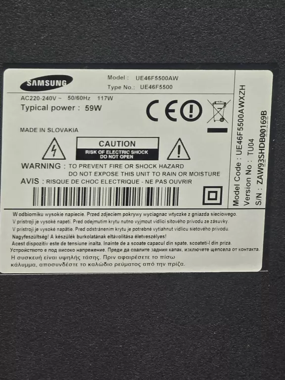 TELEWIZOR 46" SAMSUNG UE46F5500AW + PILOT SMART