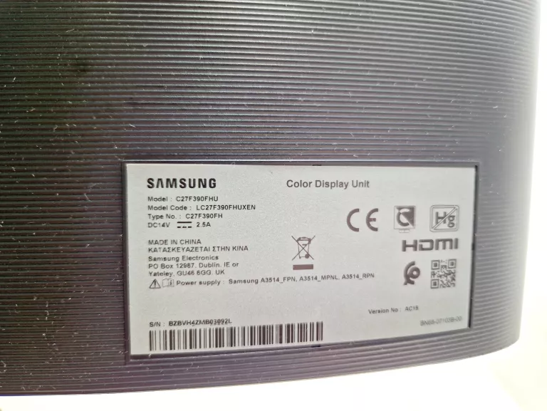 MONITOR LED SAMSUNG S27C390EAU 27 " 1920 X 1080 PX VA