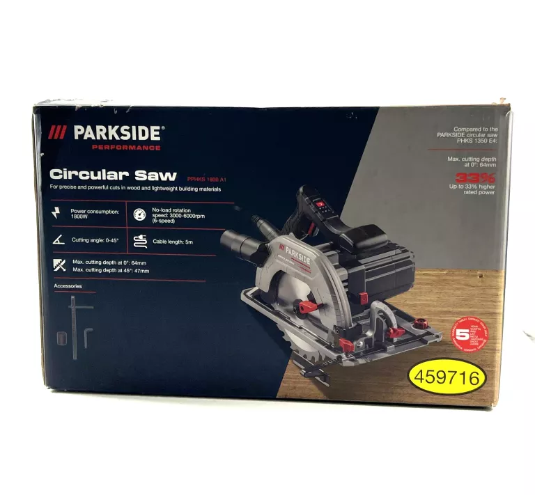 PILARKA TARCZOWA PIŁA RĘCZNA PARKSIDE PPHKS 1800 A1, 1800 W !