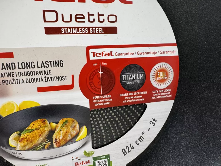 TEFAL PATELNIA DUETTO ZE STALI SZLACHETNEJ, 24 CM