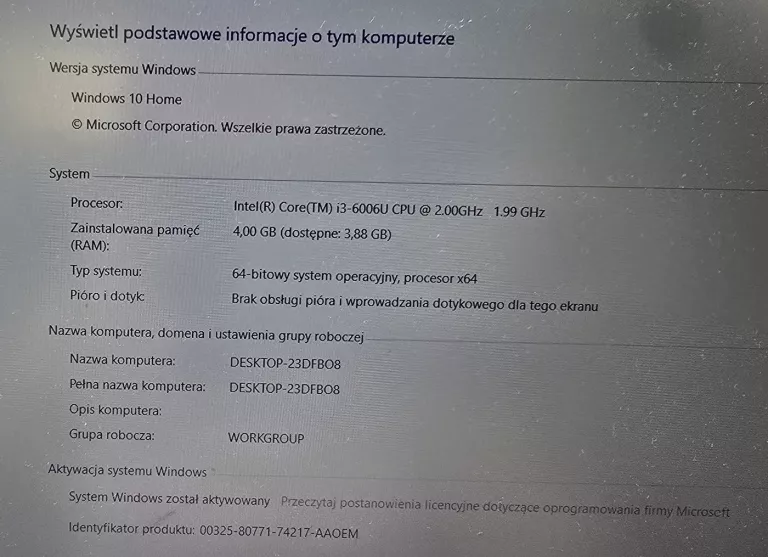 LAPTOP ASUS R541U 500GB/ 4GB/I3/WIN10 HOME!