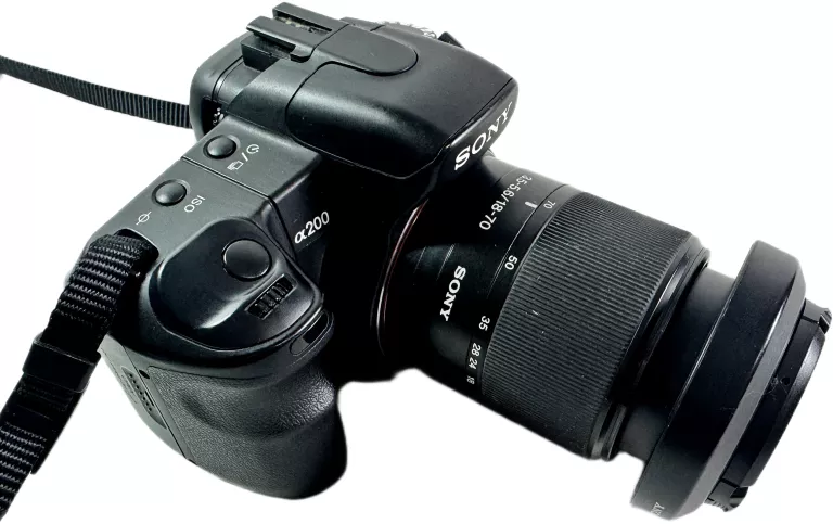 LUSTRZANKA CYFROWA APARAT SONY ALPHA 200 DSLR-A200 + SONY 18-70 + ETUI