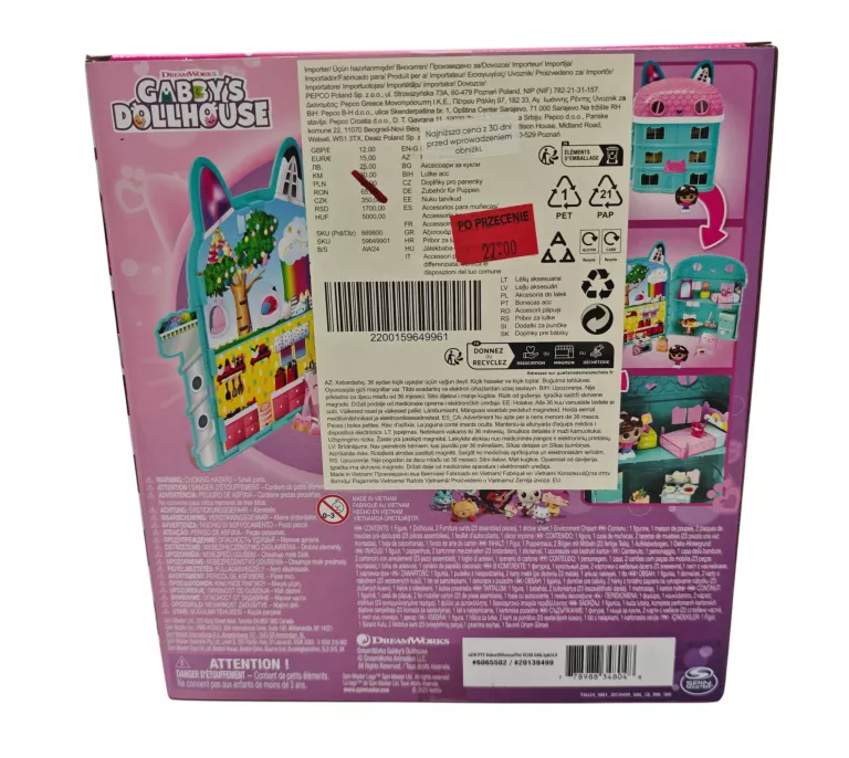 ZESTAW FIGUREK KOCI DOMEK GABI MINI DOMEK GABI PRZENOŚNY MINI DOMEK