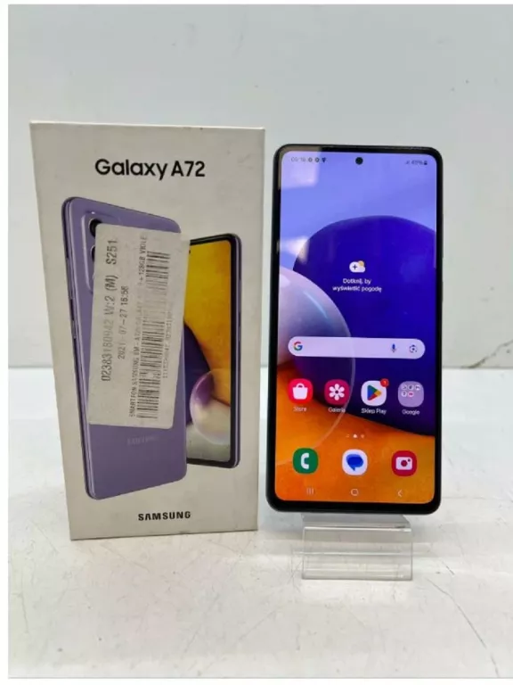 OPIS TELEFON SAMSUNG GALAXY A72 128GB+PUDEŁKO OPIS