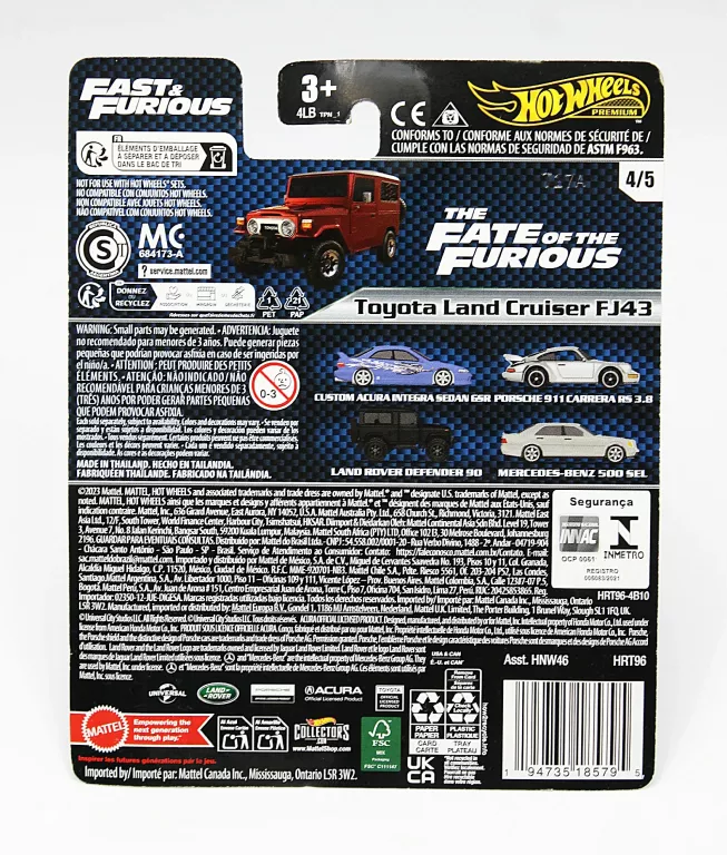 AUTKO HOT WHEELS PREMIUM FAST AND FURIOUS TOYOTA LAND CRUISER FJ43 (HRT96)