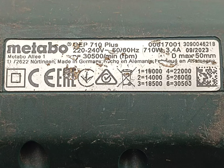 SZLIFIERKA PROSTA METABO GEP 710 PLUS 710W 24000 R/MIN