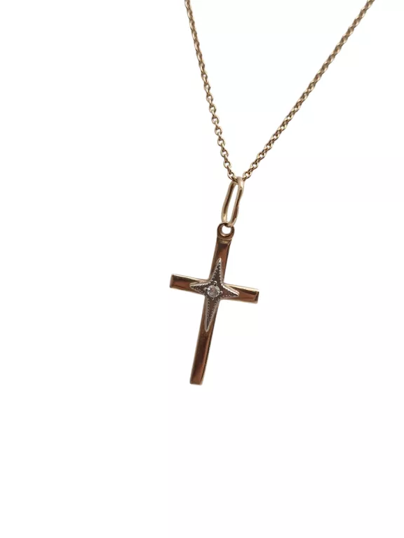 ZŁOTY ŁAŃCUSZEK Z KRZYŻYKIEM 585 4,16G 50CM