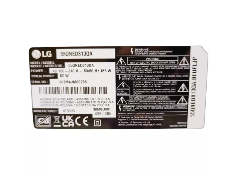 TELEWIZOR LG 55QNED813QA 4K QNED 100HZ 55 CALI