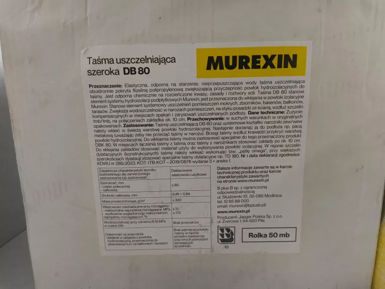 TAŚMA USZCZELNIAJĄCA MUREXIN DB80 50MB