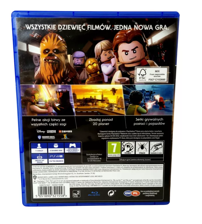 GRA NA PS 4 LEGO GWIEZDNE WOJNY SAGA SKYWALKERÓW