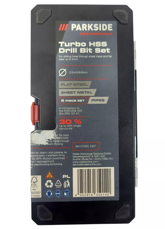 ZESTAW WIERTEŁ HSS TURBO PARKSIDE