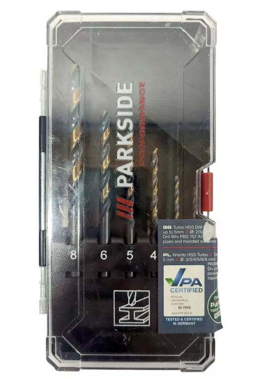 ZESTAW WIERTEŁ HSS TURBO PARKSIDE