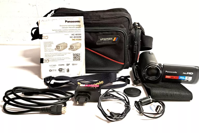 KAMERA PANASONIC HC-V380EG-K + TORBA + OKABLOWANIE
