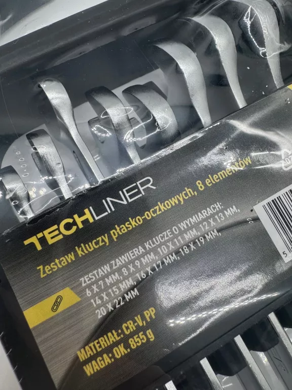 TECHLINER ZESTAW KLUCZY PŁASKO OCZKOWYCH